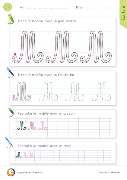 calligraphie m majuscule|m majuscule cursive.